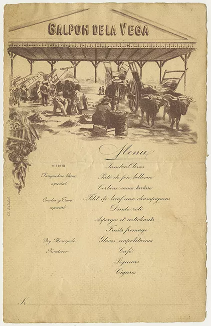 Menú Galpón de La Vega