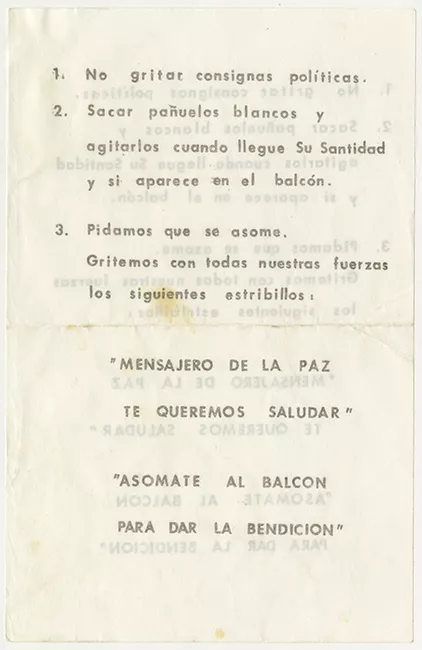 Instrucciones para la visita del Papa