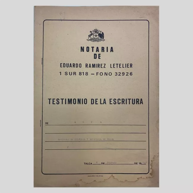 Acta de la Sociedad de Historia y Geografía de Talca