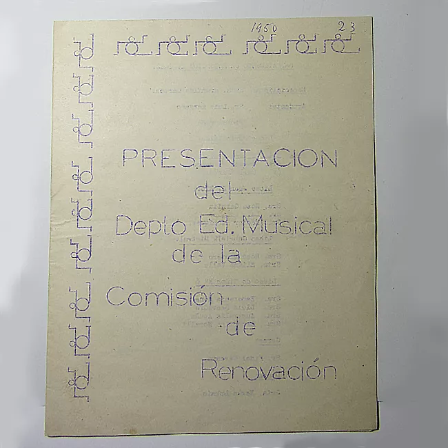 Programa del departamento de Ed. musical de la comisión de renovación