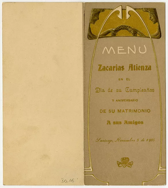 Menú del cumpleaños y aniversario de matrimonio de Zacarías Atienza