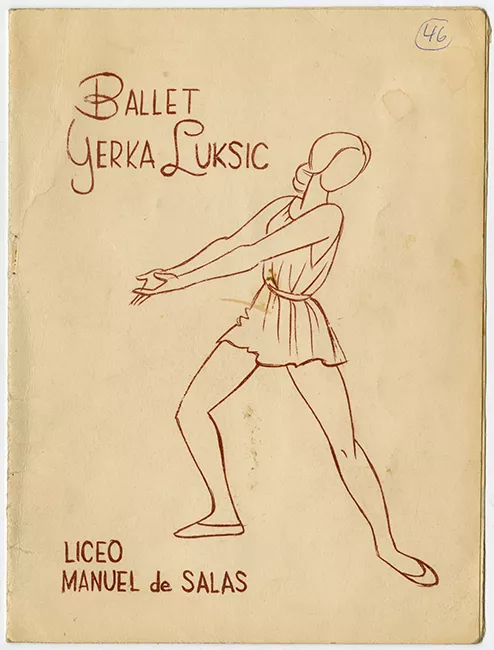 Programa de la  Presentación del curso de danza de Yerka Luksic. Liceo Experimental Manuel de Salas