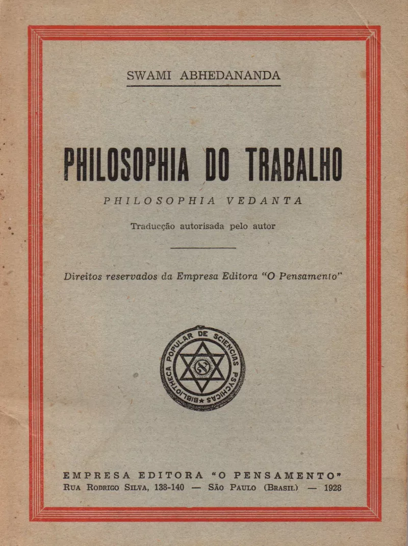 Philosophia do trabalho. Philosophia vedanta
