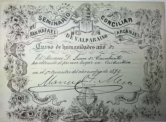Primer lugar en aritmética Juan Segundo Carabantes