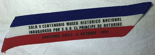 Cinta conmemorativa Sala V Centenario Museo Histórico Nacional