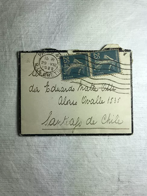 Tarjetas y un sobre de luto para Eduardo Matte Ossa 