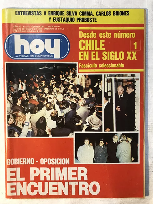 Revista HOY año VII n°319. 31 agosto-6 septiembre 1983 