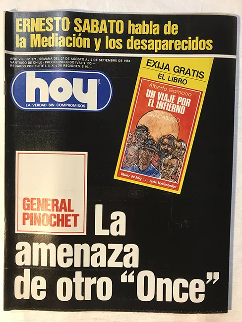 Revista HOY año VIII n°371. 27 agosto-2 septiembre 1984. La amenaza de otro "Once"