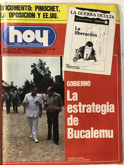 Revista HOY año IX n°448. 17 febrero-23 febrero 1986. La estrategia de Bucalemu