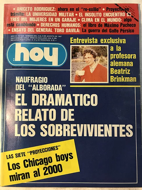 Revista HOY año XI n°524. 3 agosto-9 agosto 1987. Naufragio del "alborada", el dramático relato de los sobrevivientes