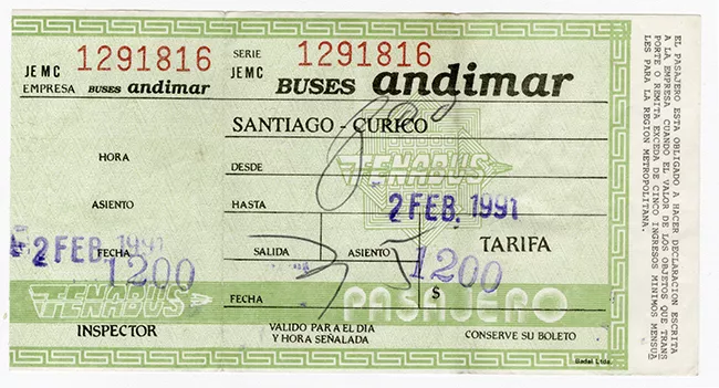 Pasaje Interurbano Andimar Santiago-Curico