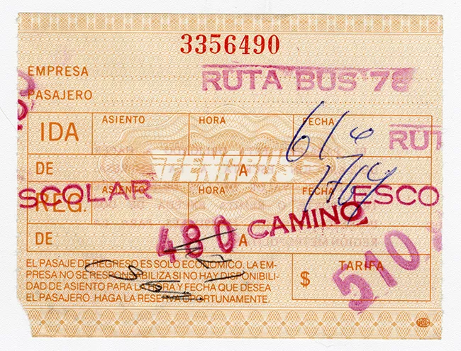 Pasaje Interurbano Escolar Ruta  Bus 78