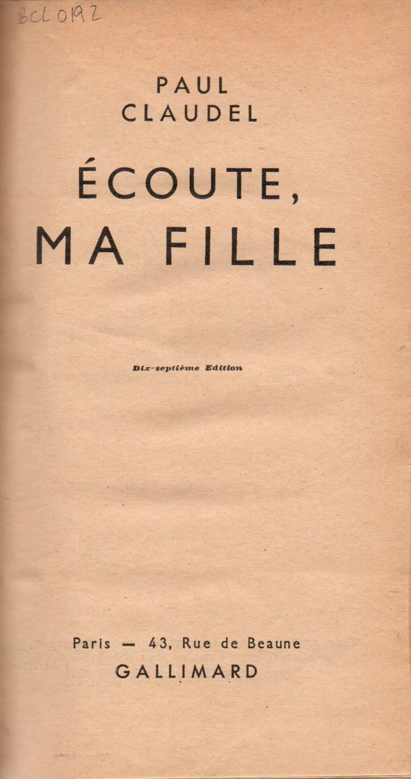 Écoute, ma fille