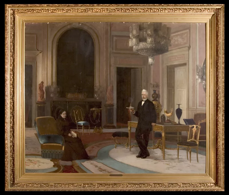 Retrato del Presidente Don José Joaquín Pérez Mascayano y su esposa Tránsito Flores de la Cavareda