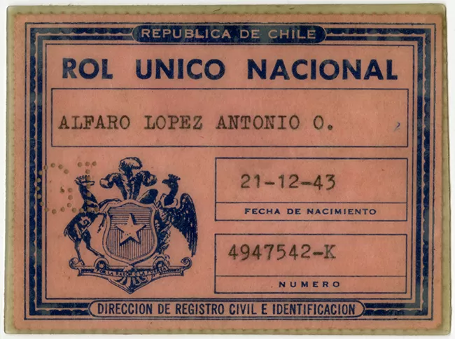 Rol Único Nacional de Antonio Alfaro López