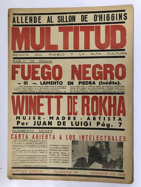 Revista Multitud. Séptima época. N° 76 agosto de 1952. Allende al sillón de O´higgins