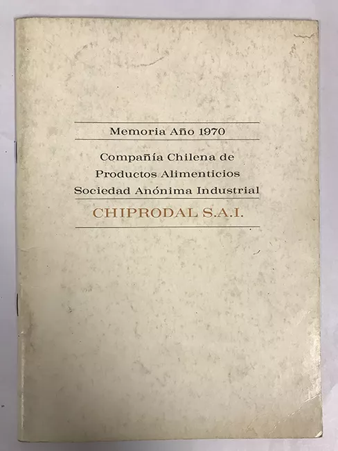 CHIPRODAL S.A.I. Memoria año 1970