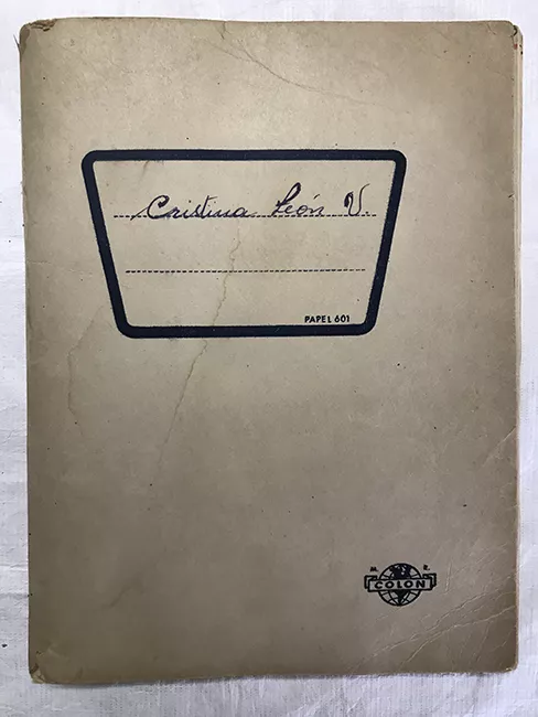 Cuaderno de Cristina Elena León Villaviecncio. VB (Quinto b)