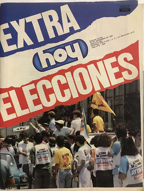 Revista HOY año XIII Edición Extra. 30 noviembre 1989. Extra Elecciones