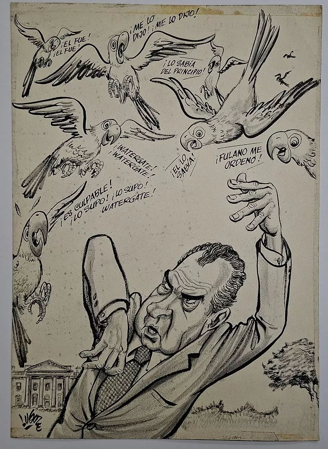 Caricatura de Richard Nixon 