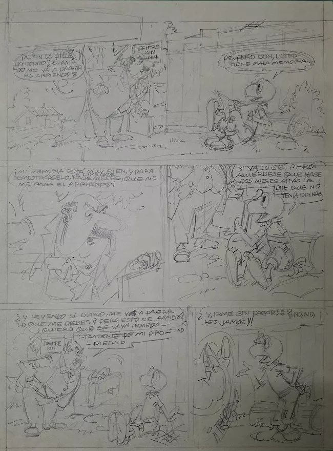 Boceto para historieta Condorito 