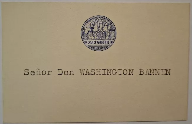 Tarjeta de visita de Washington Bannen