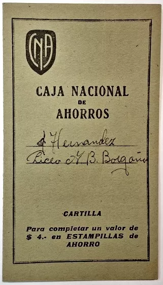 Cartilla de la Caja Nacional de Ahorros de J. Hernández 