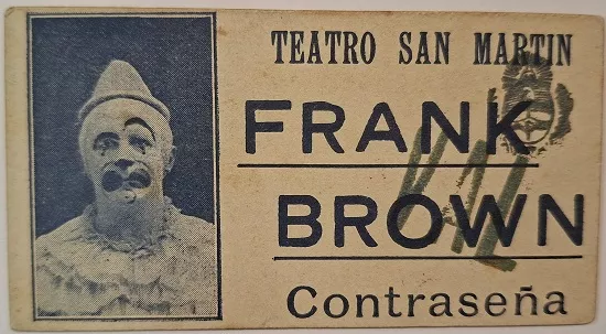 Boleto Teatro San Martín para espectáculo de Frank Brown 