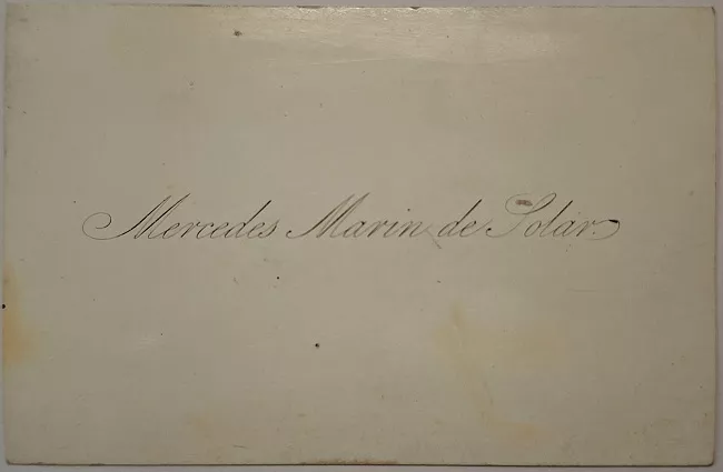 Tarjeta de visita de Mercedes Marín del Solar