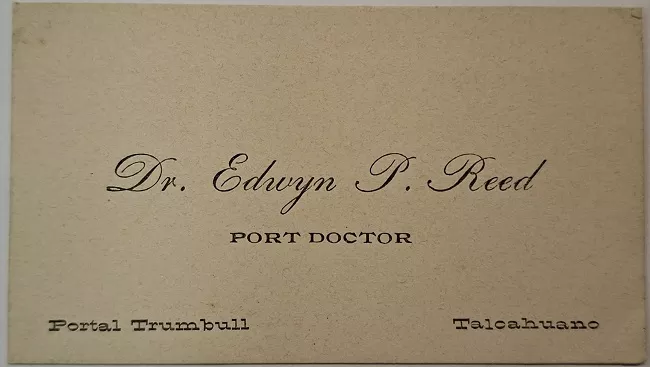 Tarjeta de visita de Dr. Edwyn P. Reed