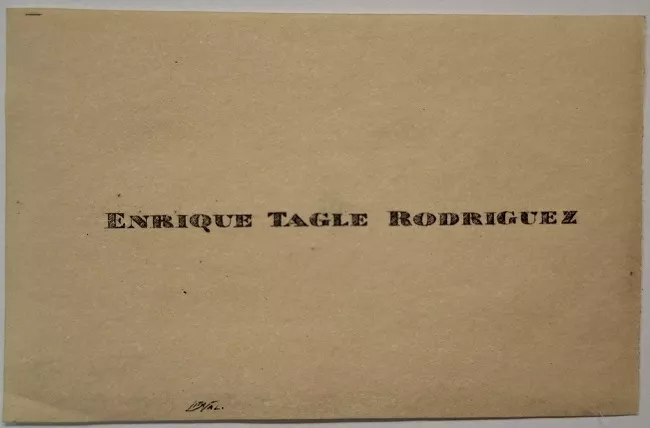 Tarjeta de visita de Enrique Tagle Rodríguez